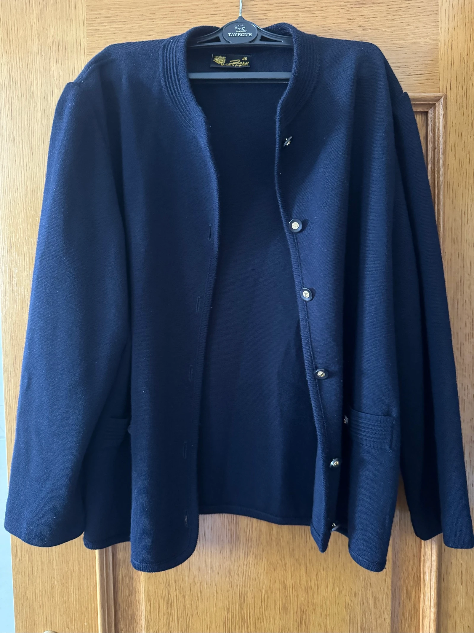 Veste en maille vintage bleu marine Zero (El Corte Inglés) - Taille 46 – photo 2